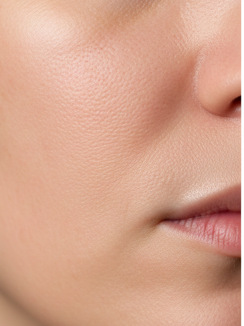 Smooth and glowing female skin